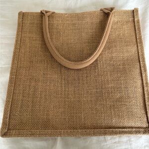 Neutral Jute Tote Bag with Rope Handles